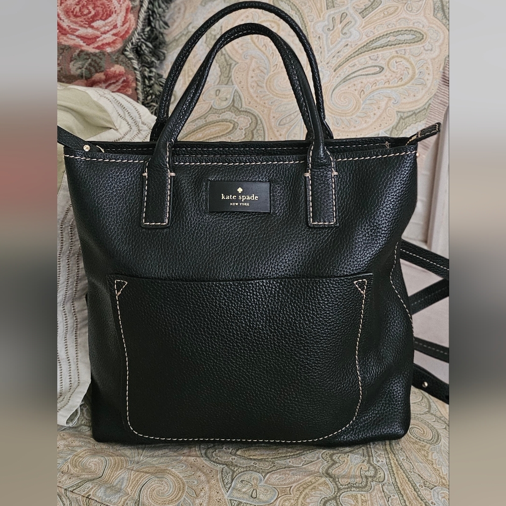 Kate Spade Black Pebbled Leather Tote